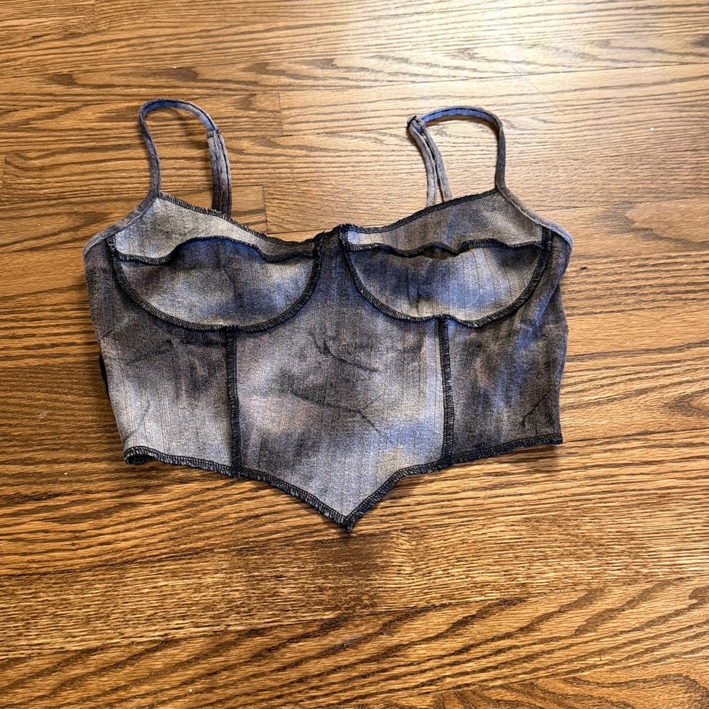 Shein Stylish Denim Bustier Top Size Small - Picture 1 of 3